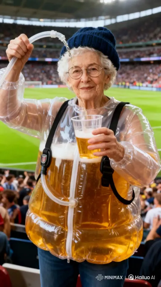 Create Beer Jacket Drinking Video from Photo - Upload a photo to generate a video of he/she wearing a beer jacket and enjoying a drink cover image by Hailuo AI Video Generator