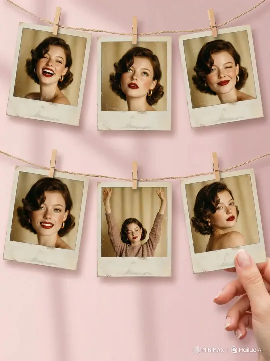 Create Retro Polaroid Video from Portrait - Upload a portrait picture to generate a Retro Polaroid video cover image by Hailuo AI Video Generator