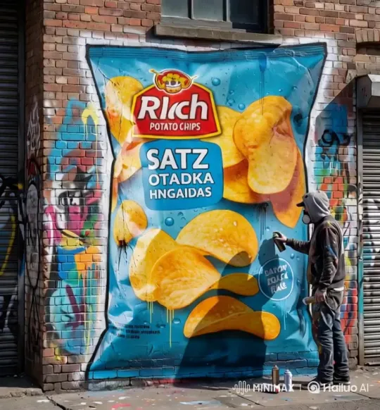 Product Graffiti: City Wall Art - Upload product images to turn your product into colorful street graffiti sprayed on city walls. cover image by Hailuo AI Video Generator